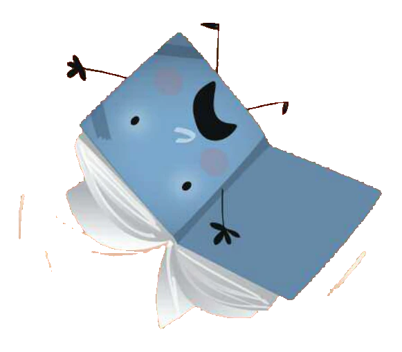 The flying blue book from The Boy & the Book.